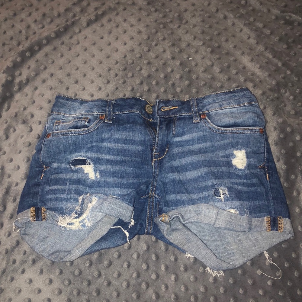 Light washed jean shorts